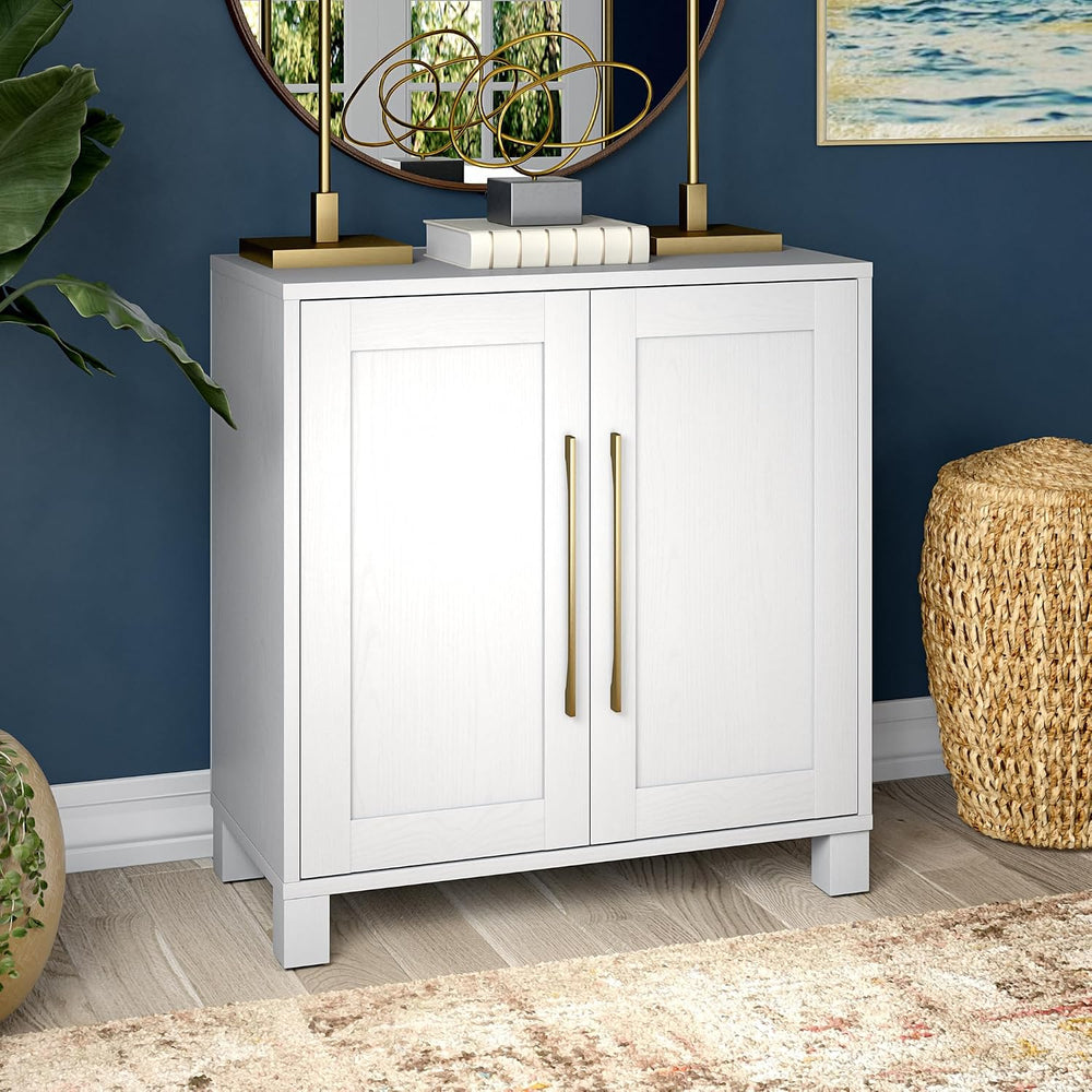 Henn&Hart 28" Accent Cabinet, Sideboard Buffet, Cloud White