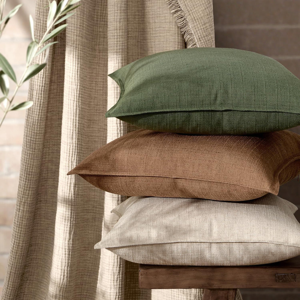 MIULEE Thick Textured Euro Sham Throw Pillow Covers 26x26 Inch Brown Sugar