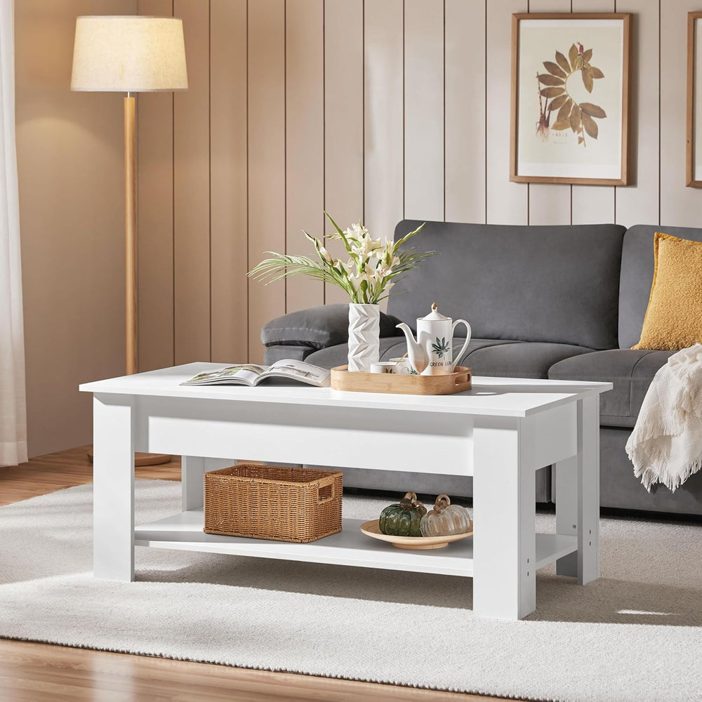 Yaheetech 47.2" Lift Top Coffee Table with Hidden Storage & Shelf, W...