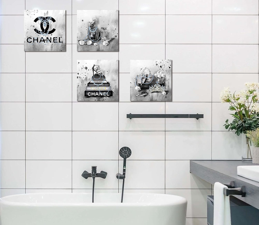 Meetdeceny Fashion Wall-Art For Bedroom Women - Black And White Bathroom Deco...