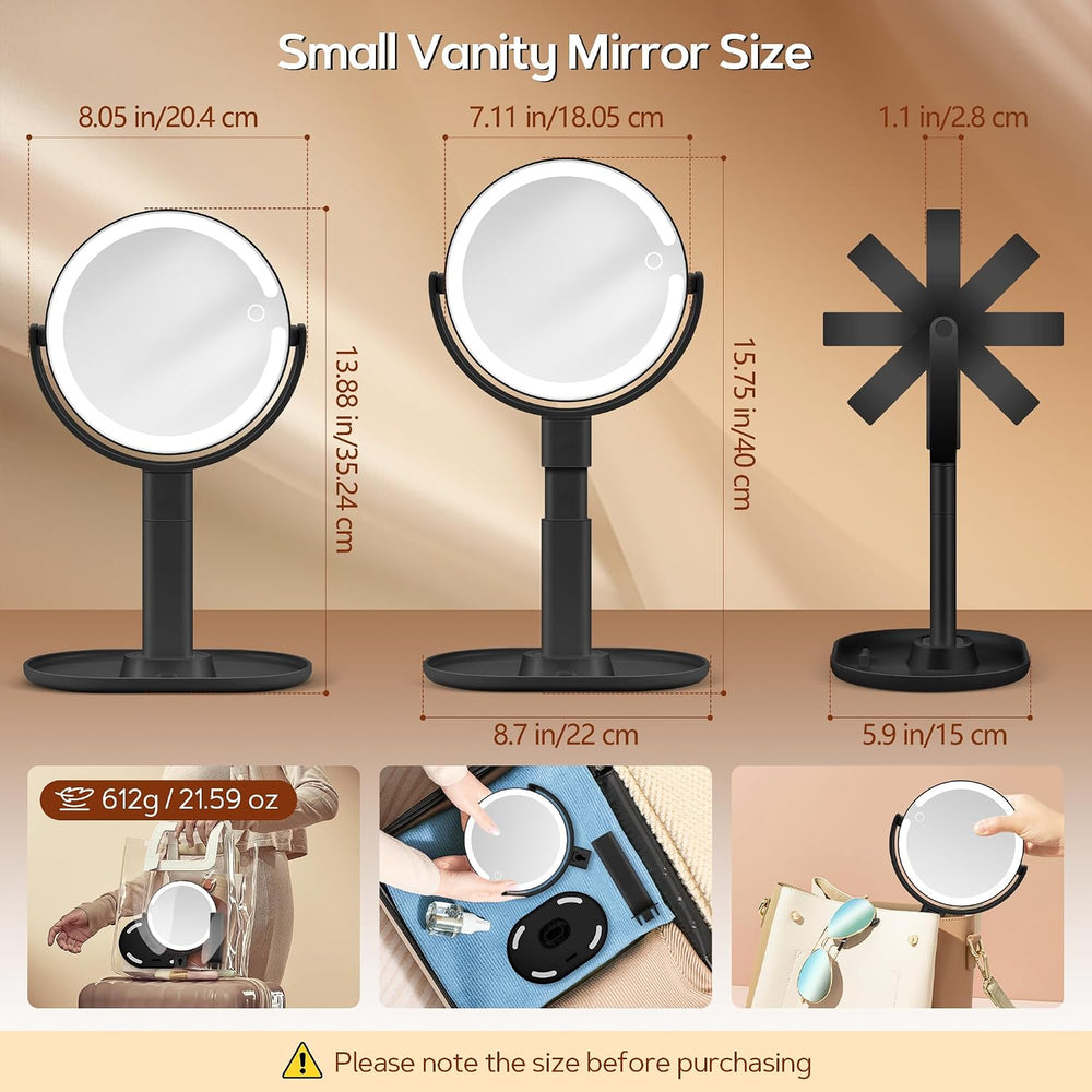 B Beauty Planet Makeup Mirror, Double-Sided Lighted Magnifying Mirror 30X