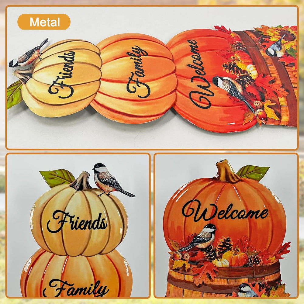 Thanksgiving Pumpkin Garden Stakes,Fall Decorations Outdoor Yard Art Decor