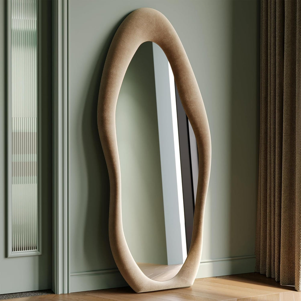 Honyee Full Length Mirror, 63" x 24" Wall Mirror, Flannel Wrapped W...