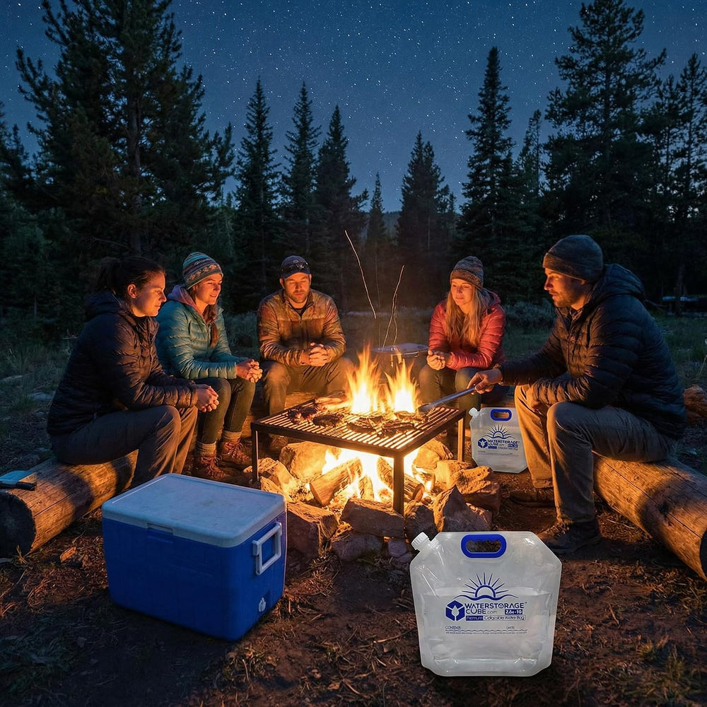 WaterStorageCube Premium Collapsible Water Container Bags 1.3 Gal (10-Pack)