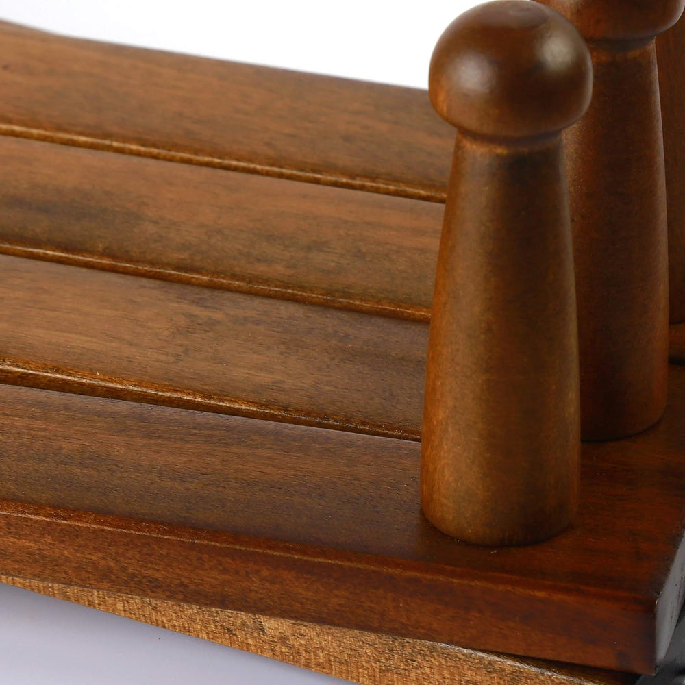 Dseap Accordian Wall Hanger: 16” High Wooden Wall Expandable Coat Rack, Hat R...