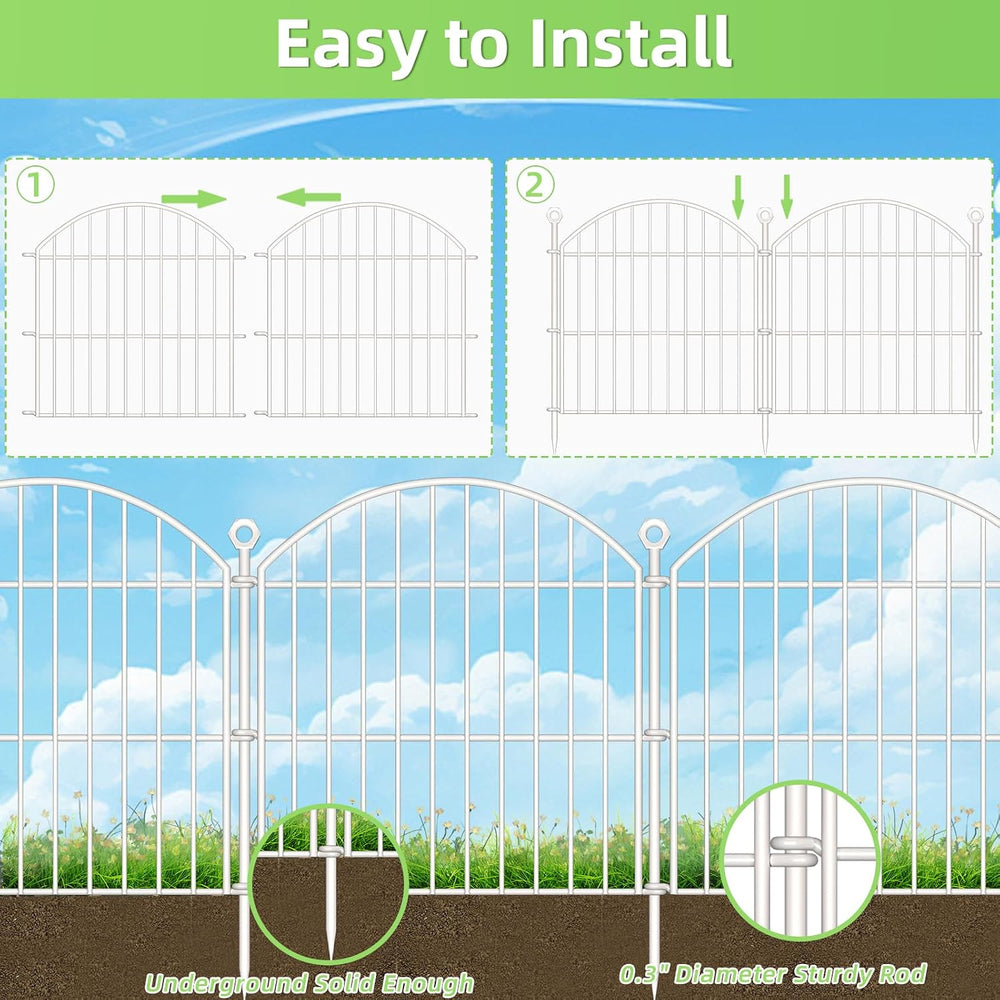 Decorative Garden Fence, 24in (H) x 20ft(L) No Dig Fence