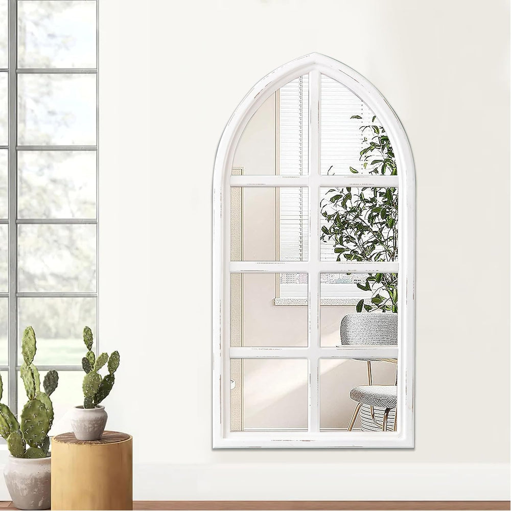 Rustic Arched Window Mirrors for Wall Decor 18 X 36 Inch