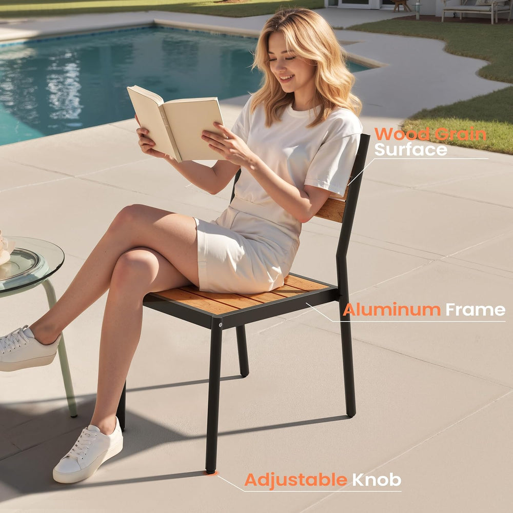 Pellebant Stackable Outdoor Patio Dining Chairs Set of 4