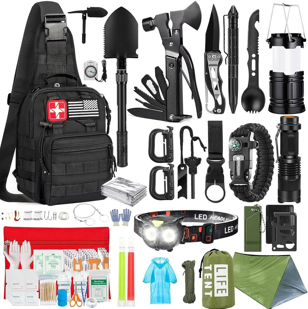 Survival Kit, 294 Pcs Survival Gear Emergency Supplies First Aid Kit