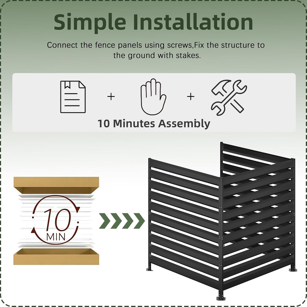 42" H x 38" W (3 Panels) Air Conditioner Fence Panels, Outdoor Free...