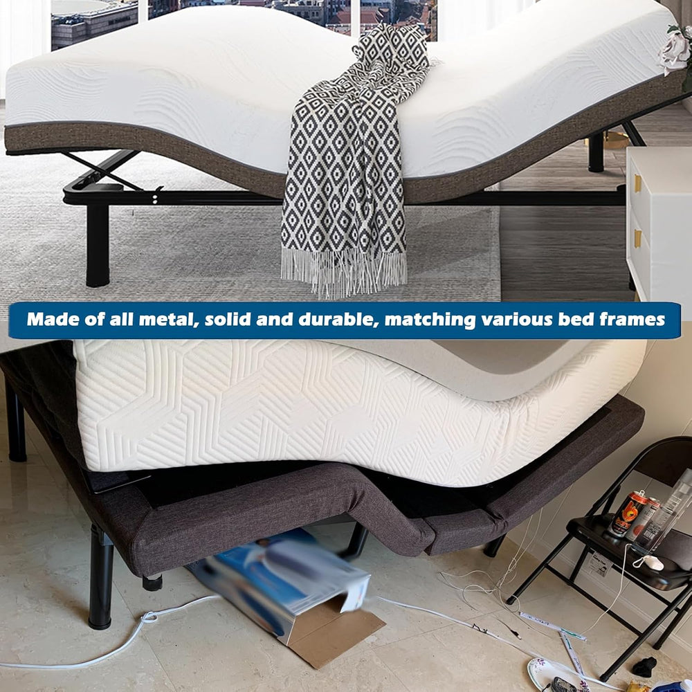 Benbuoo 13 Inch Metal Adjustable Bed Base Frame Leg Replacement Heavy Duty Ex...