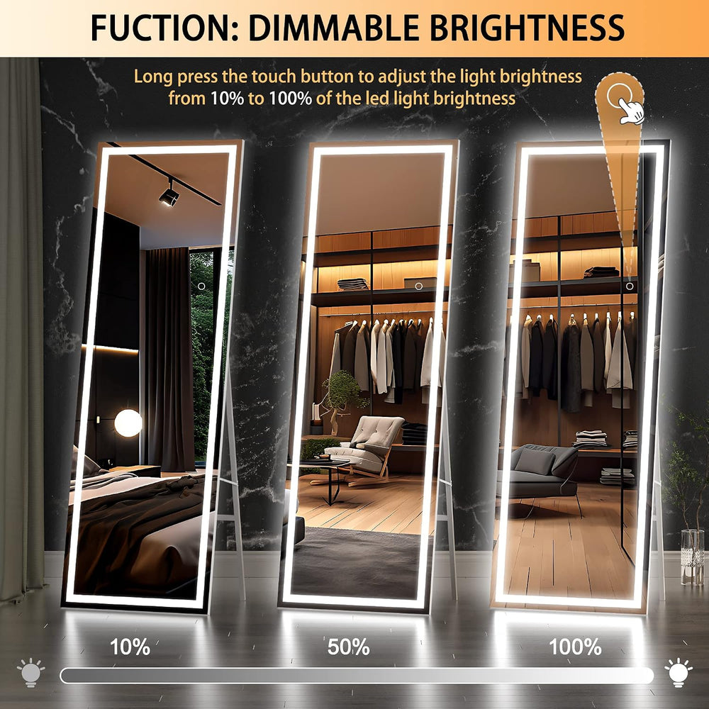 Hasipu Full Length Mirror with Lights, 56" x 15.8" LED Floor, Full ...