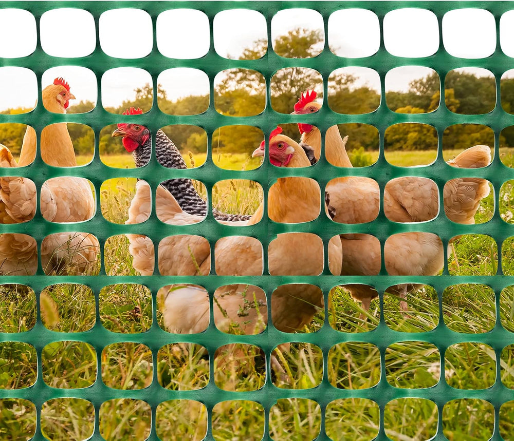 DOEWORKS Plastic Safety Fence, 4 ft x 100 ft Barrier Netting, Green