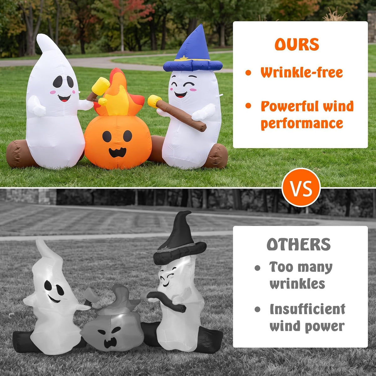 6FT Halloween Inflatables Ghosts Outdoor Cute Blow ups Yard Decorations for Garden Lawn