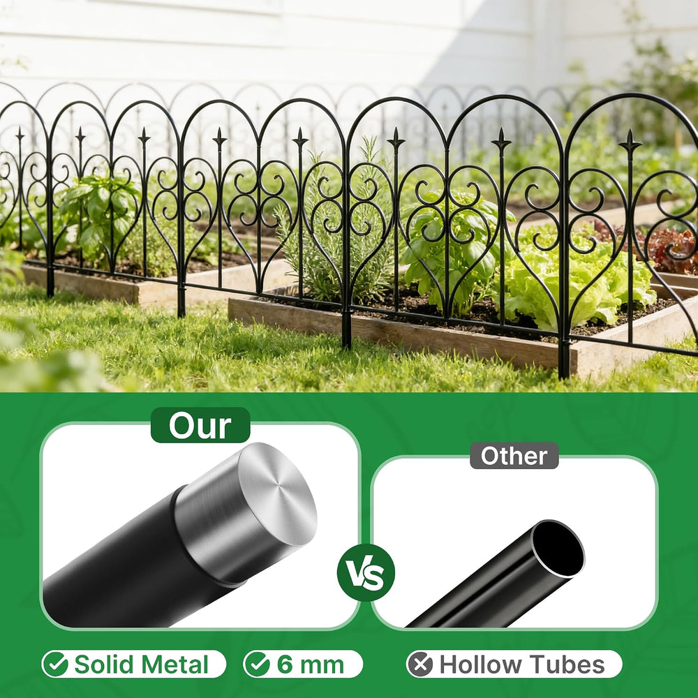 Thealyn Garden Fence 32" x 10ft, 5 Panels, No Digging Metal Barrier