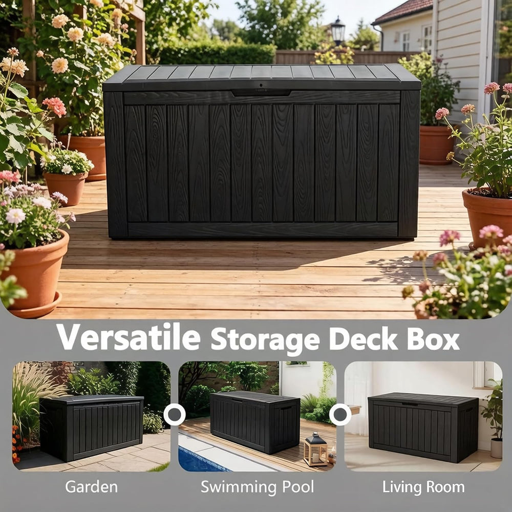 Outdoor Storage Box Waterproof, 150 Gallon Deck Box For Patio Storage