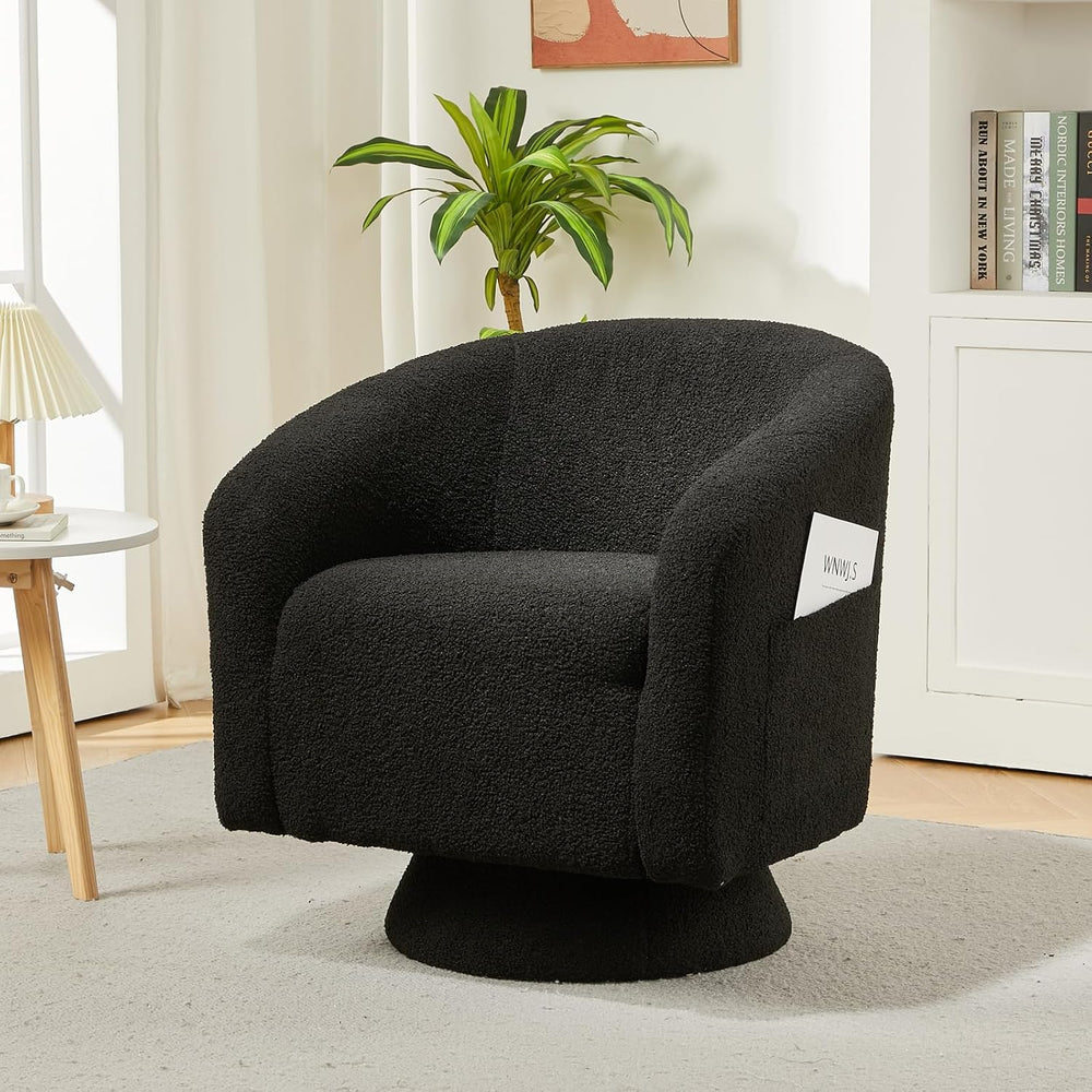 Garvee Swivel Accent Chair 360 Degree Swivel Barrel Armchair with Curved Back...