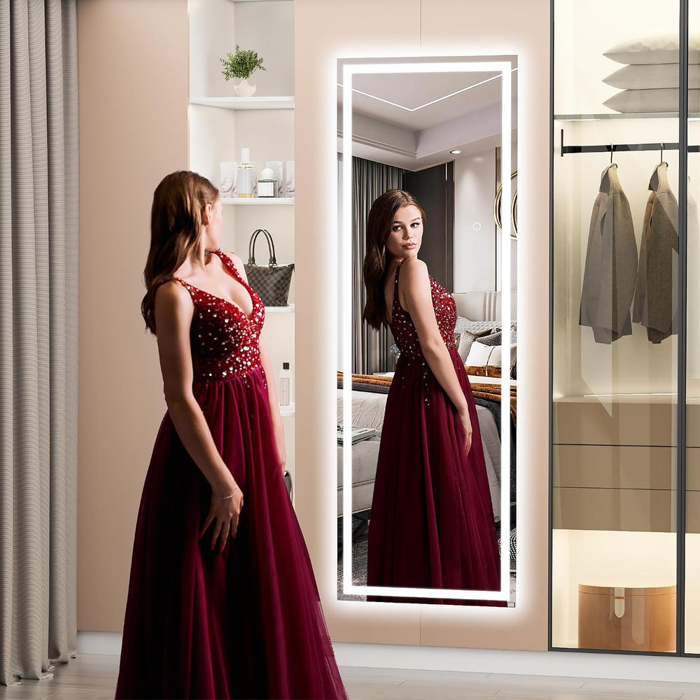 Hasipu Full Length Mirror with Lights, 56" x 15.8" LED Floor, Full ...