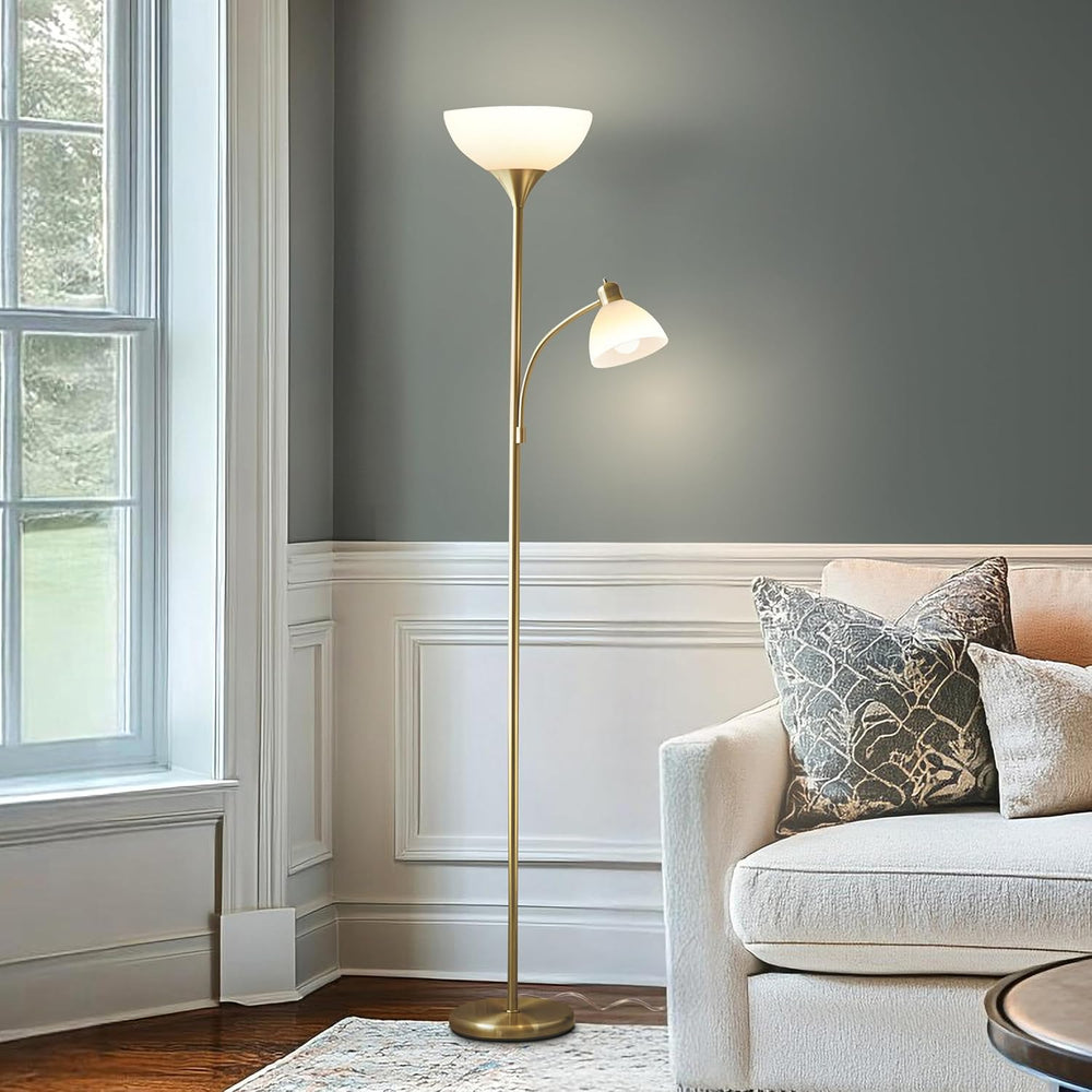 Brightech Sky Dome Plus LED Floor lamp, Torchiere Super Bright Floor Lamp wit...