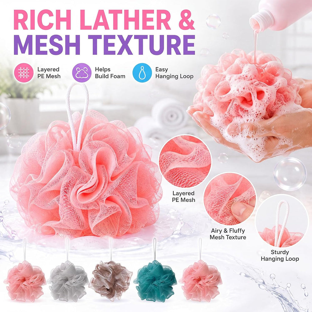 CHENGU 80 Pcs Loofah Bulk Sponges Bath Travel Size for Spa, 4 Novel Colors