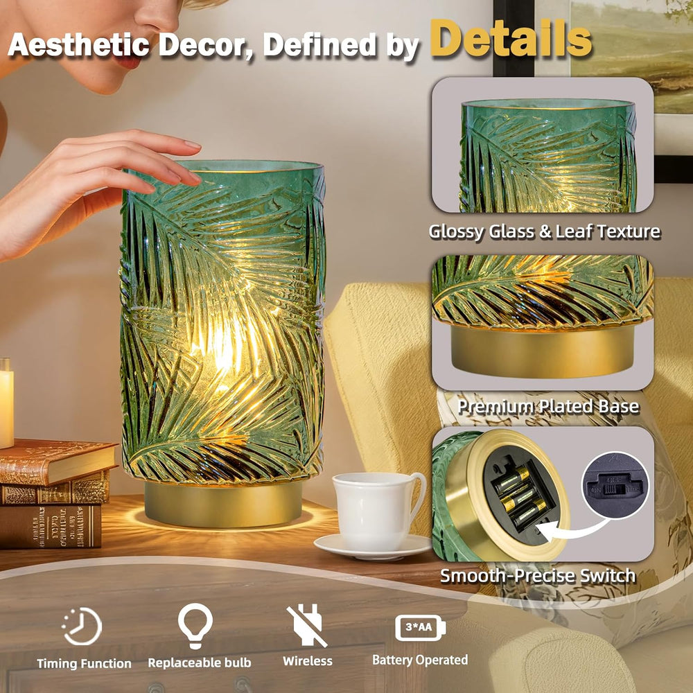 MJ PREMIER Battery Operated Lamp with Timer, Cordless Table Lamp Decorative