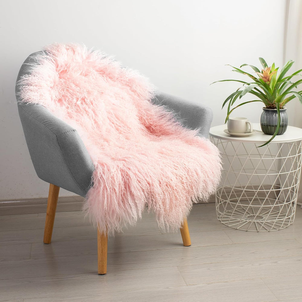Genuine Tibetan Mongolian Sheepskin Area Rug 2x3ft