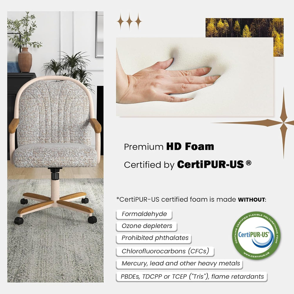 Chromcraft Bailey 1pc Swivel Kitchen Dining Chair - Light Sand-Chestnut