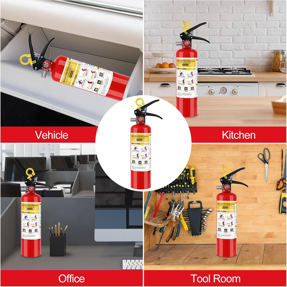 4 Pack Fire Extinguishers with Mount, 2.5 lb ABC Dry Chemical 1-A:10-B:C