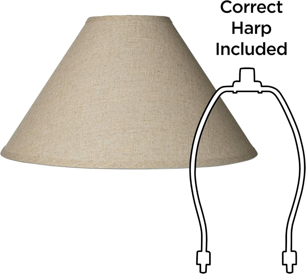 Pre-Assembled Laine Fine Extra Large Burlap Empire Shade 6x19x12 (Spider)