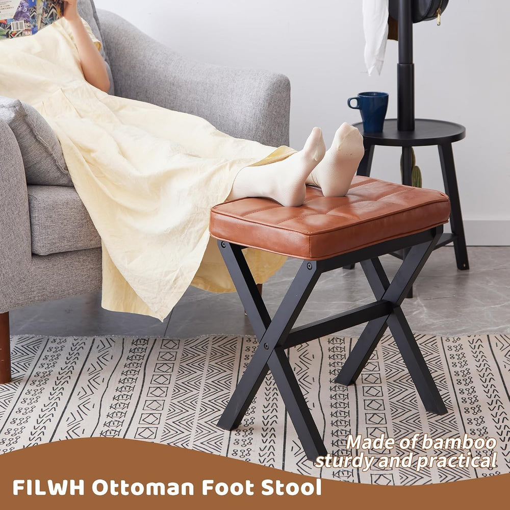 Foot Stool Small Ottoman Foot Rest Padded Foot Stool Desk for Under Office De...