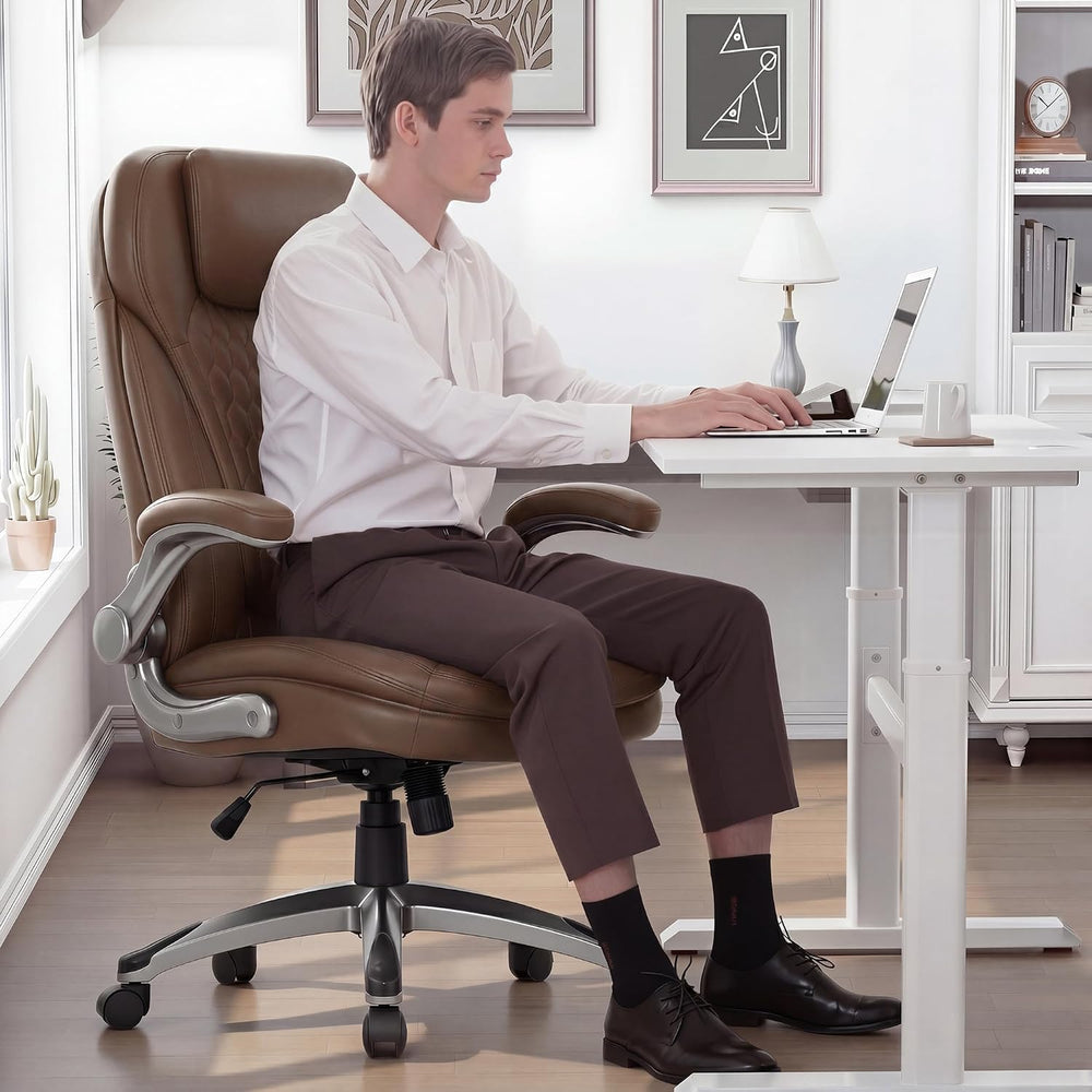COLAMY Executive Office Chair-Ergonomic Computer Desk Chair, High Back Leathe...
