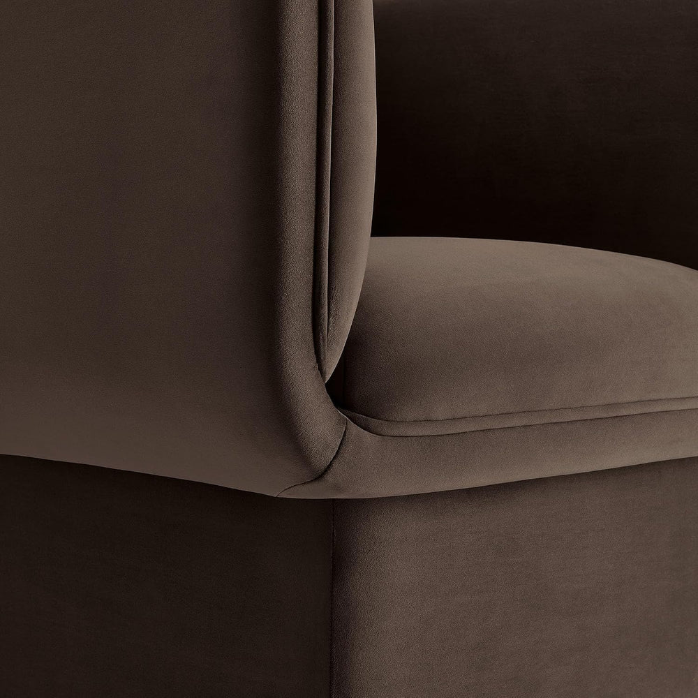 Modway Tate Performance Velvet Accent Chair in Chocolate Brown - Upholstered ...