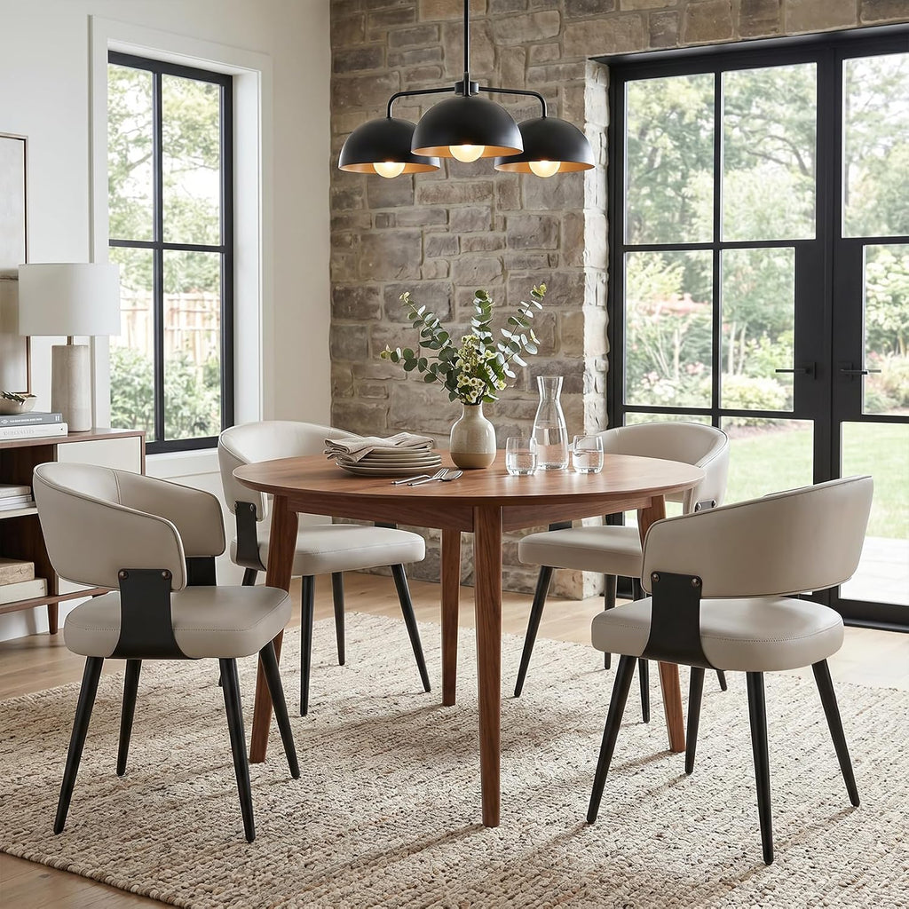 Dining Chairs Set of 4, Modern Faux Leather Kitchen Chairs