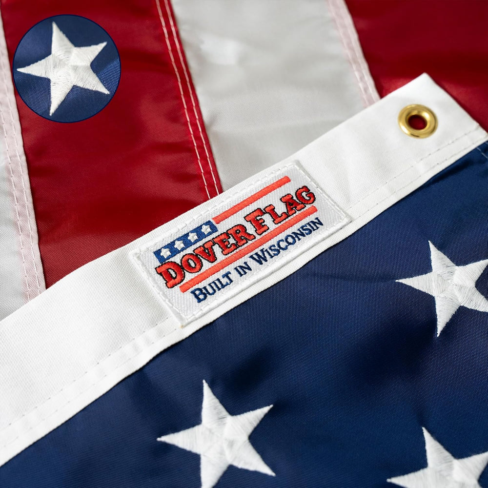 Premium American Flag for Outside 3x5 Made in USA | Outdoor Nylon Flag with E...