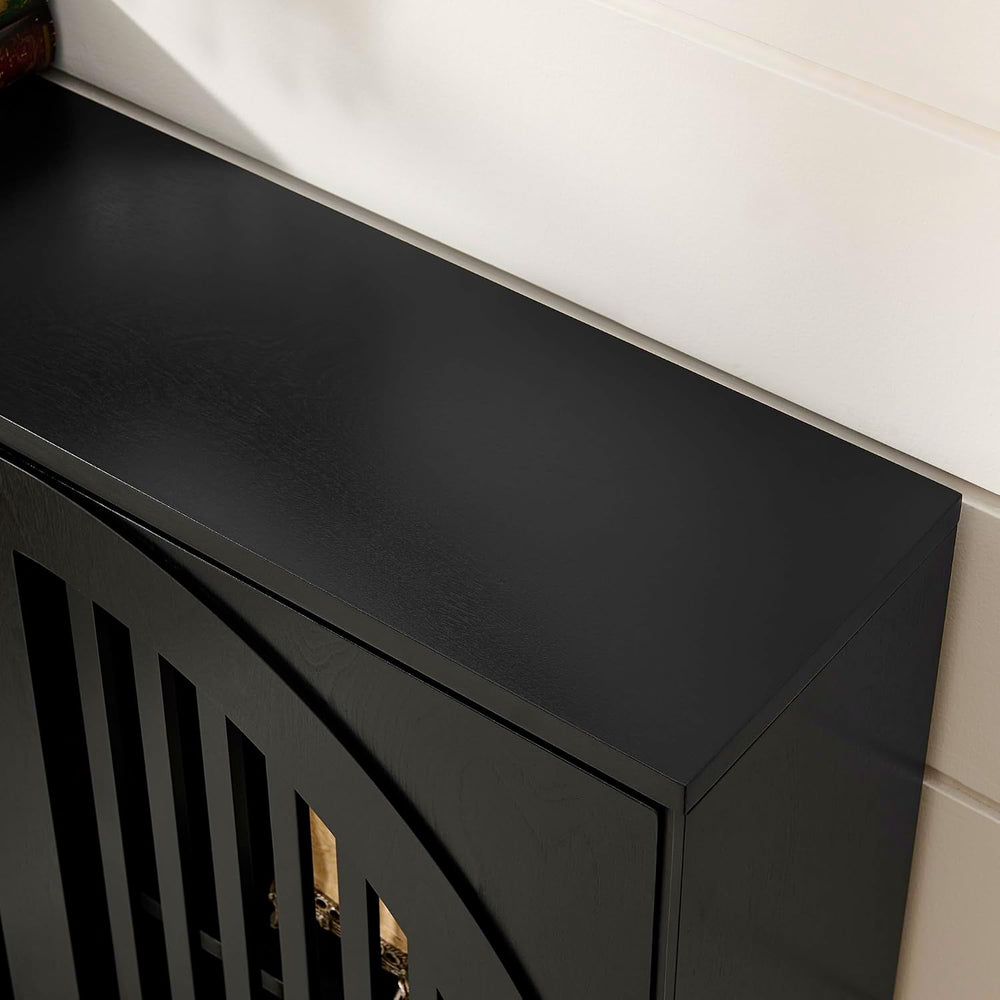 LKTART Black Sideboard Buffet Storage Cabinet,Narrow Small Entryway Cabinet