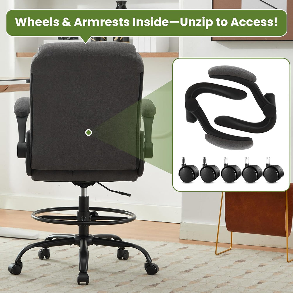 Drafting Chair Tall Office Chair for Standing Desk, Ergonomic Tall Desk Chair...