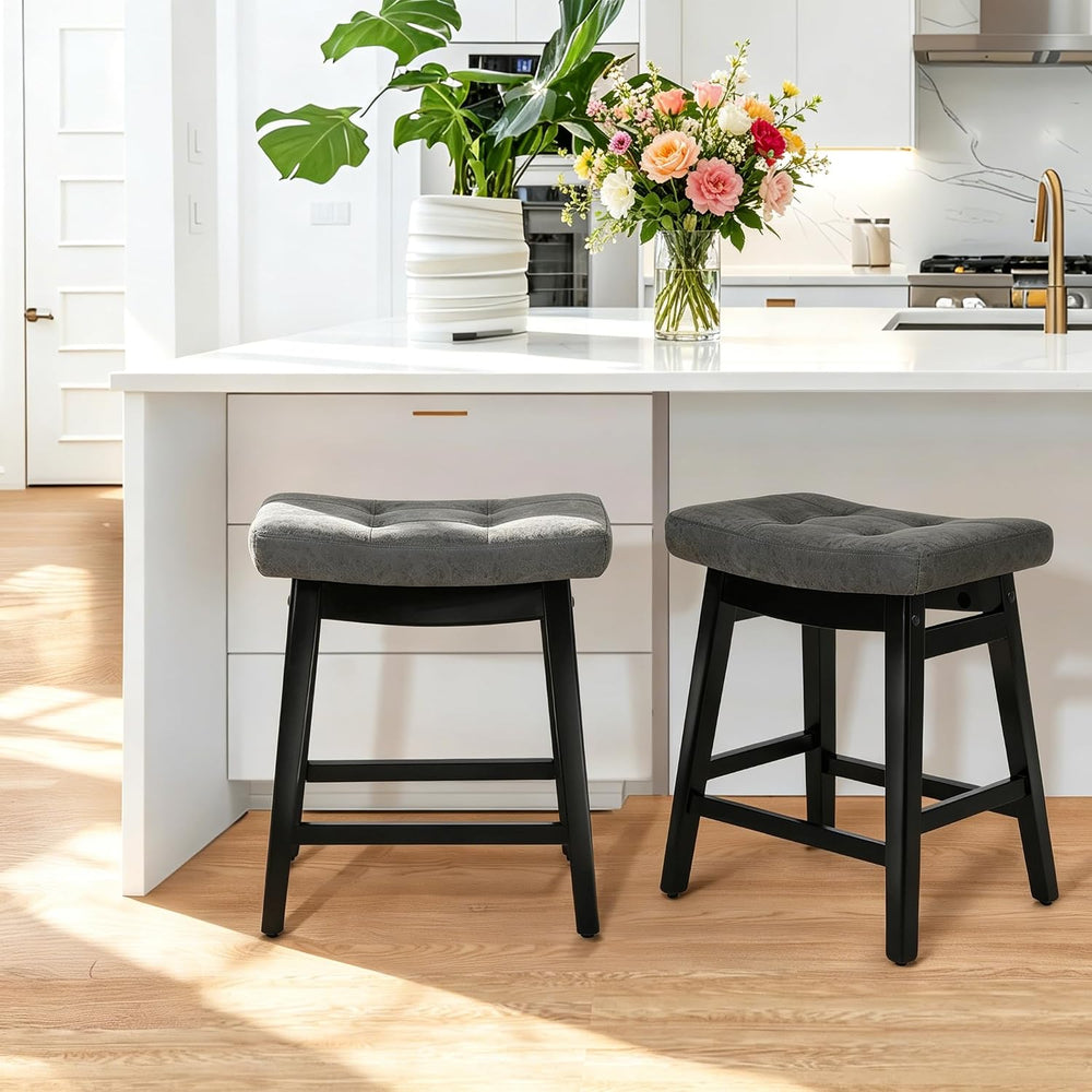 RNKSFX Counter Height Bar Stools Set of 3 for Kitchen Counter Farmhouse Moder...