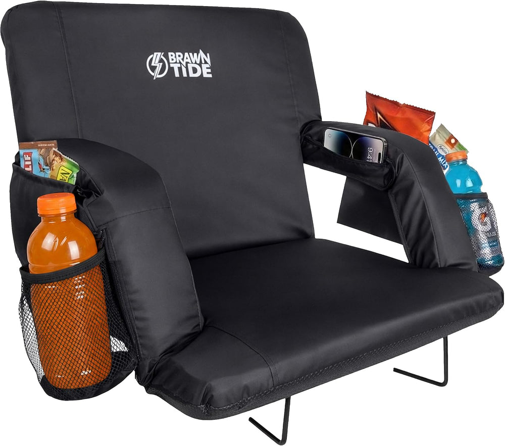 BRAWNTIDE Stadium Seat for Bleachers with Back Support - 3" Foam Cushion