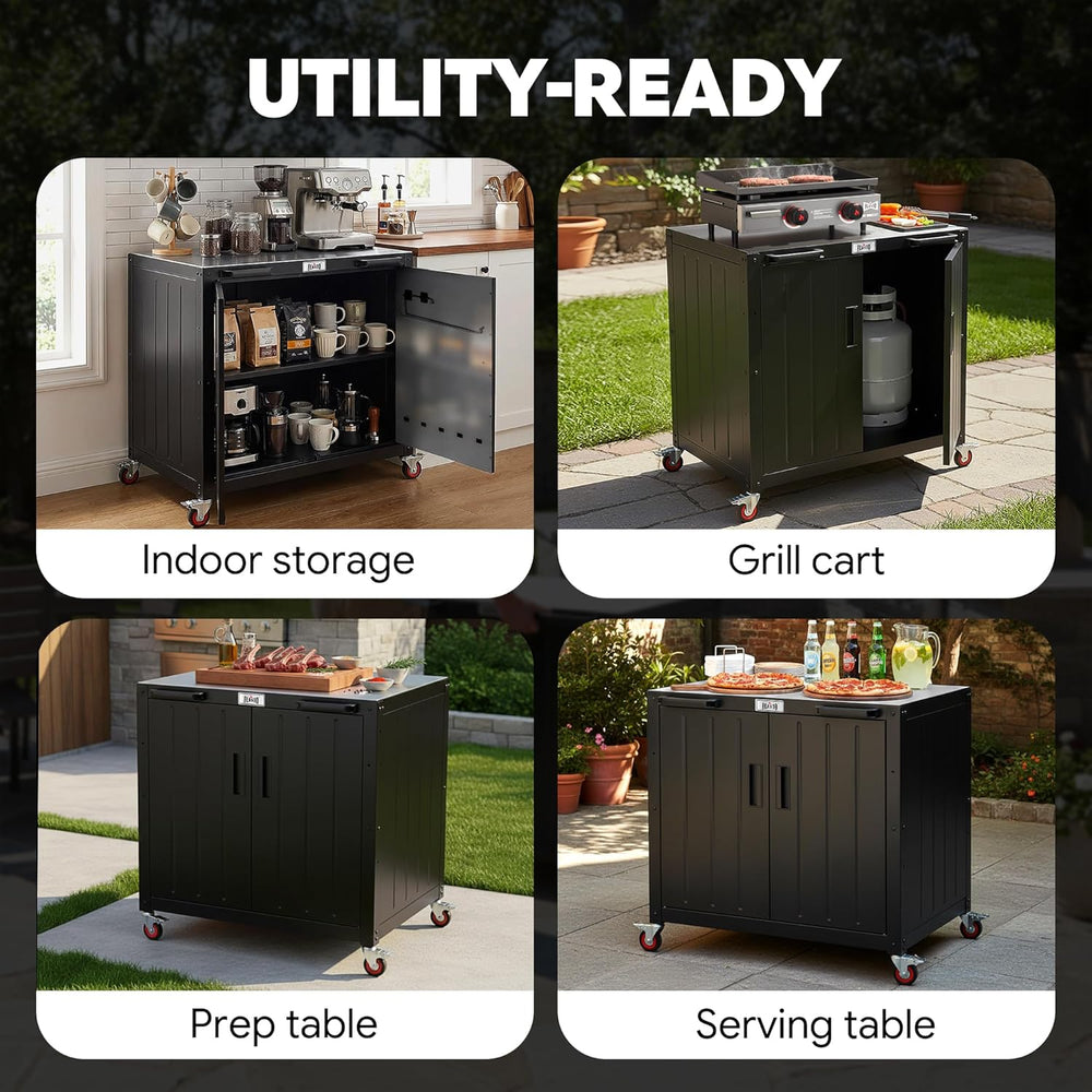 Feasto Modular Outdoor Kitchen Island with Storage and Stainless Steel Top