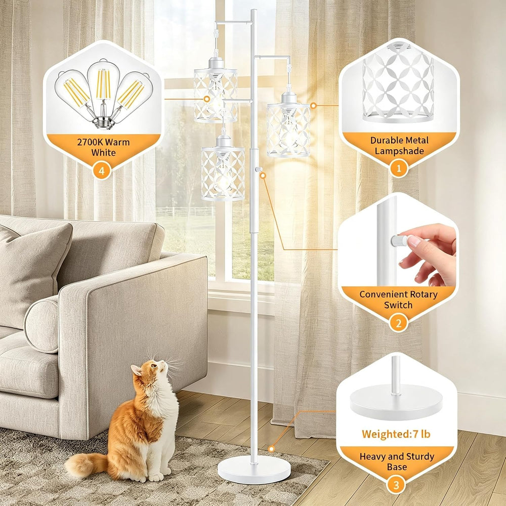 68" Modern Tree Floor Lamp, Dimmable Minimalist Tall Standing Lamp with ...
