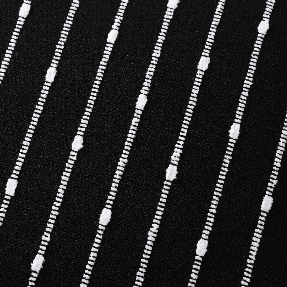 decorUhome Striped Decorative Throw Pillow Covers 22x22 Set of 2, Black
