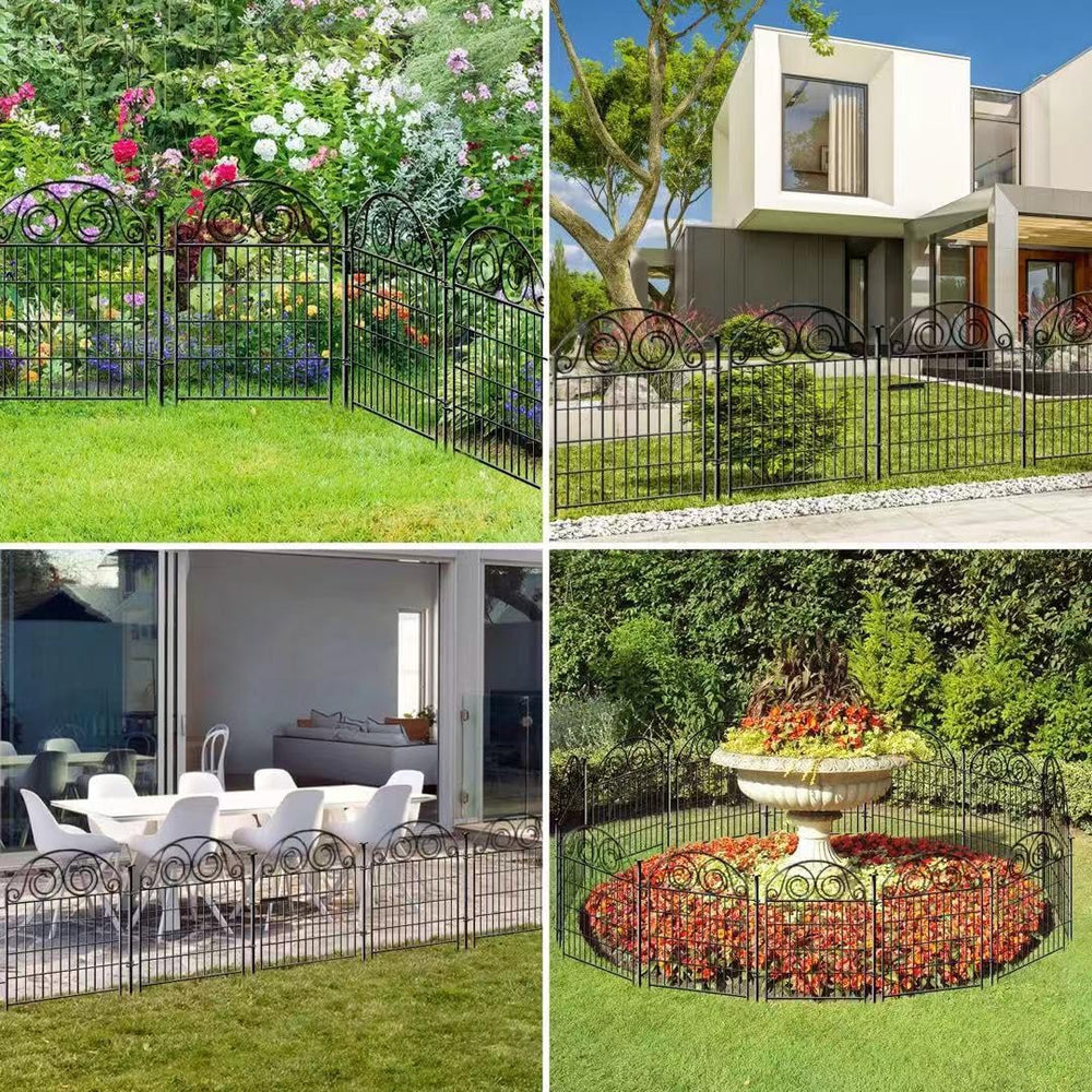 Getlay Tall Garden Fence Animal Barrier with Gate, 32 in(H) 16 Panels Garden ...