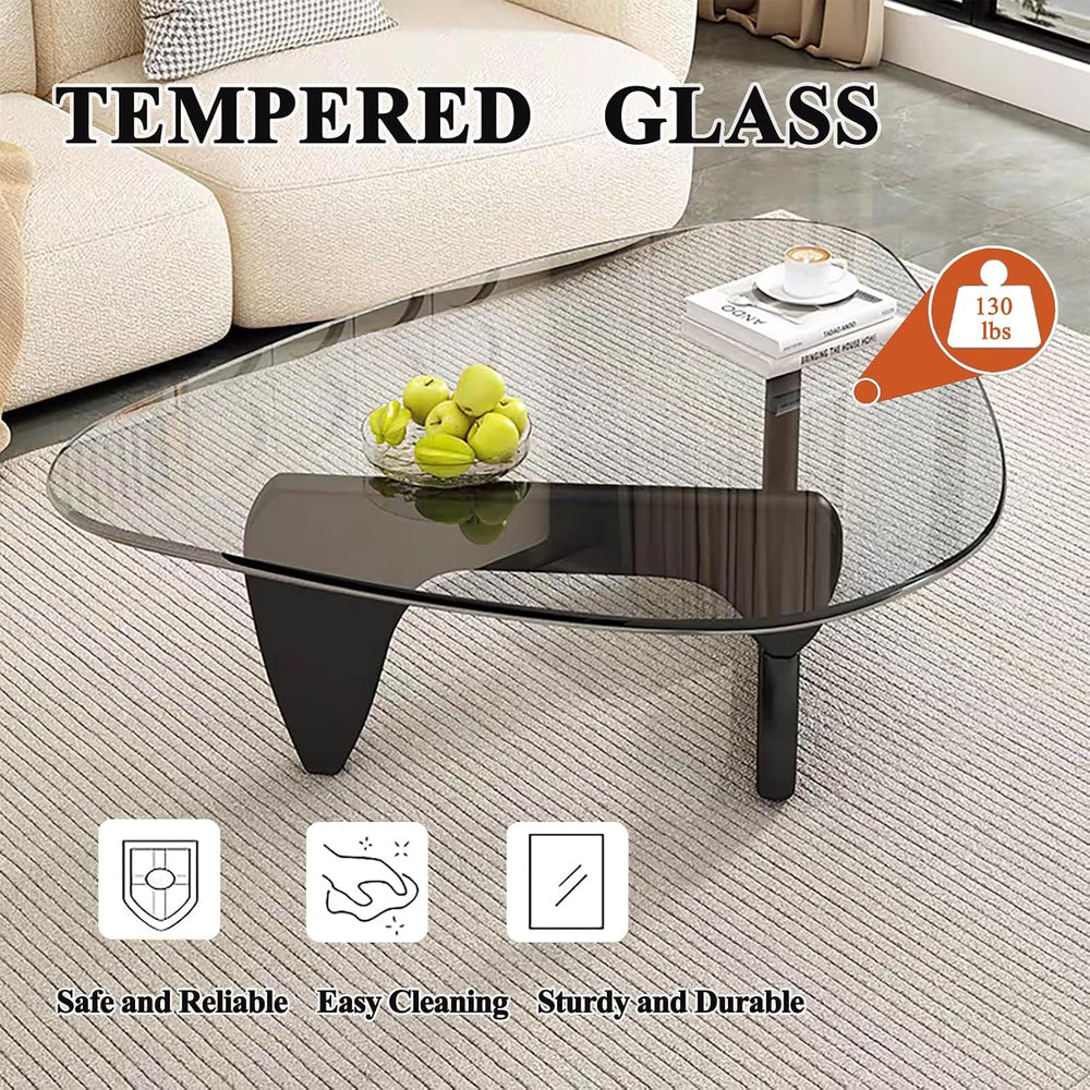 Modern Glass Coffee Table for Living Room, Mid Century Coffee Table, Small Co...