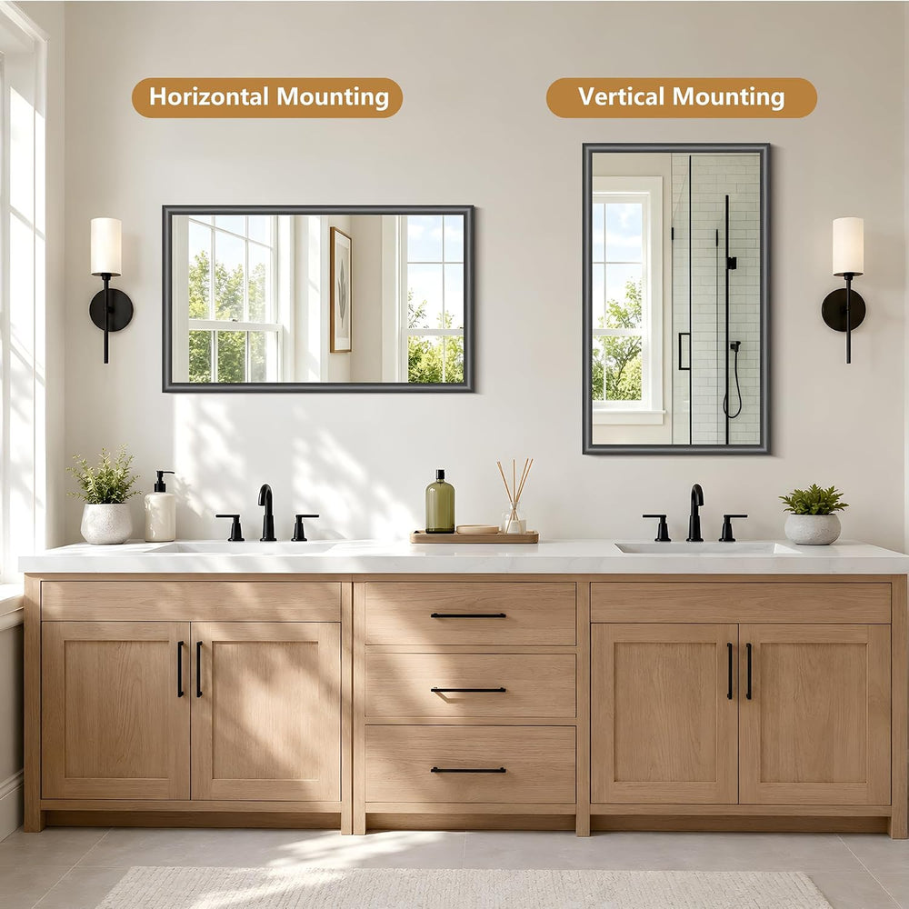 FORBATH Bathroom Mirror for Over Sink, 18x30 Inch Black Vanity Mirror