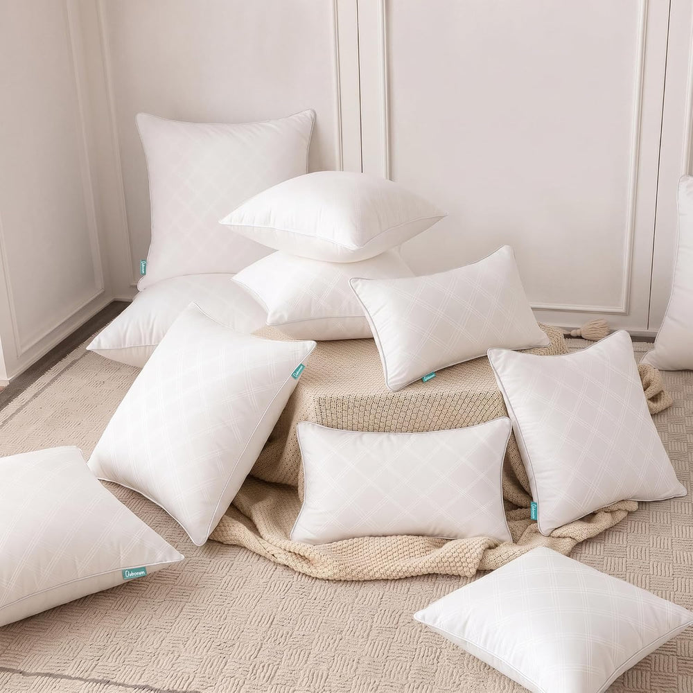 Oubonun 12 x 20 Lumbar Pillow Inserts Set of 4,Soft Rectangle Cushion Set