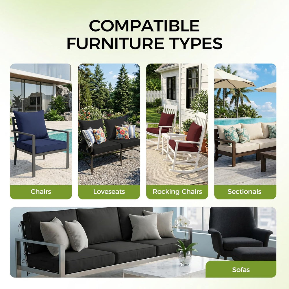 UNIKOME 19"x19"x3" Outdoor Chair Cushions Set - Waterproof Pat...