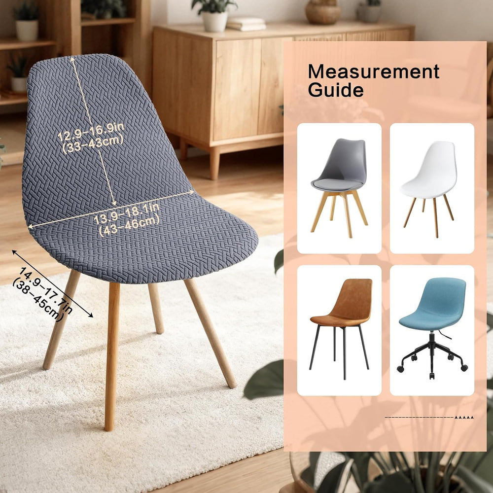Fuloon Mid Century Modern Dining Chair Covers, Stretchable Armless Shell Slip...