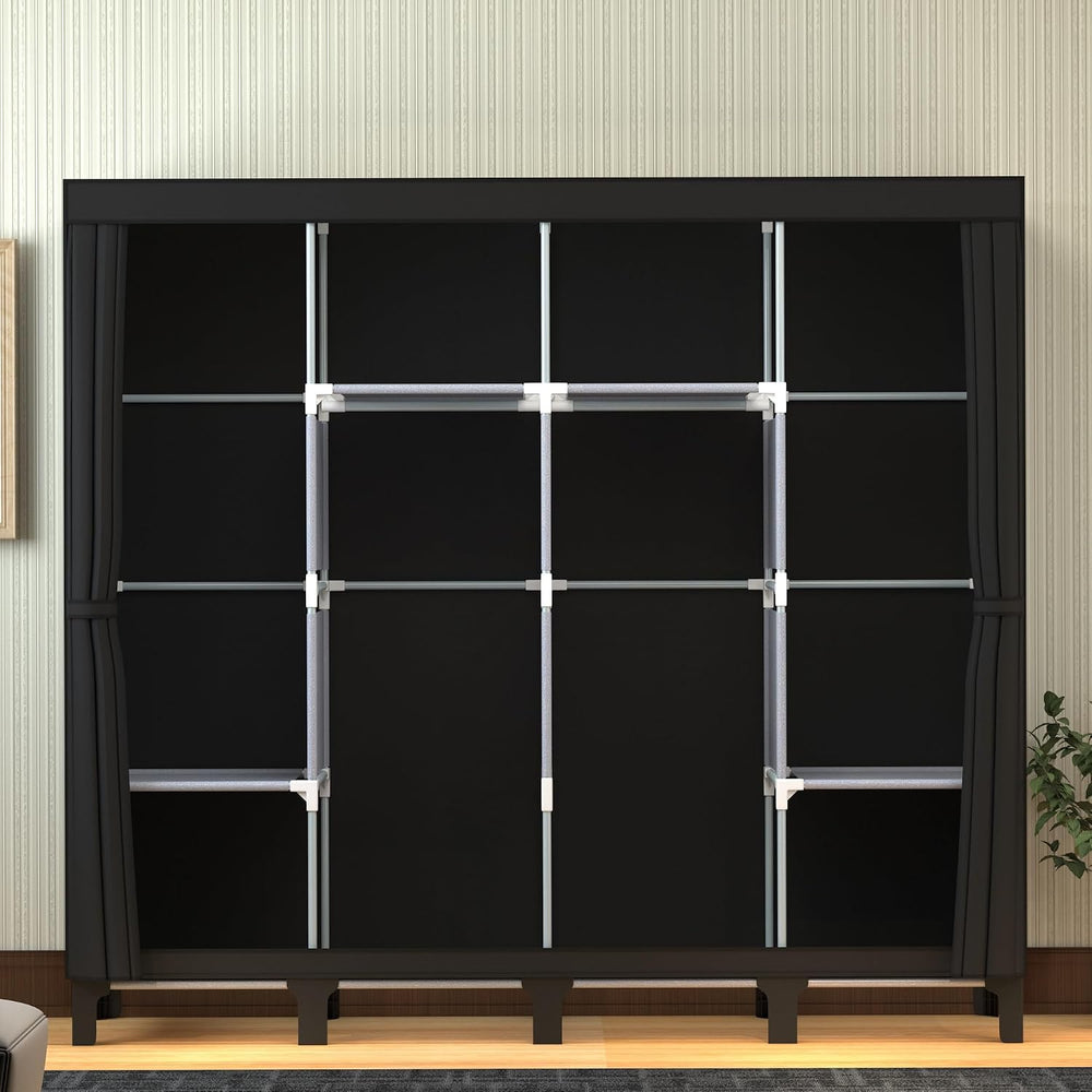 Portable Closet for Bedroom, 67" H x 67.7" H (Black, X-Large)