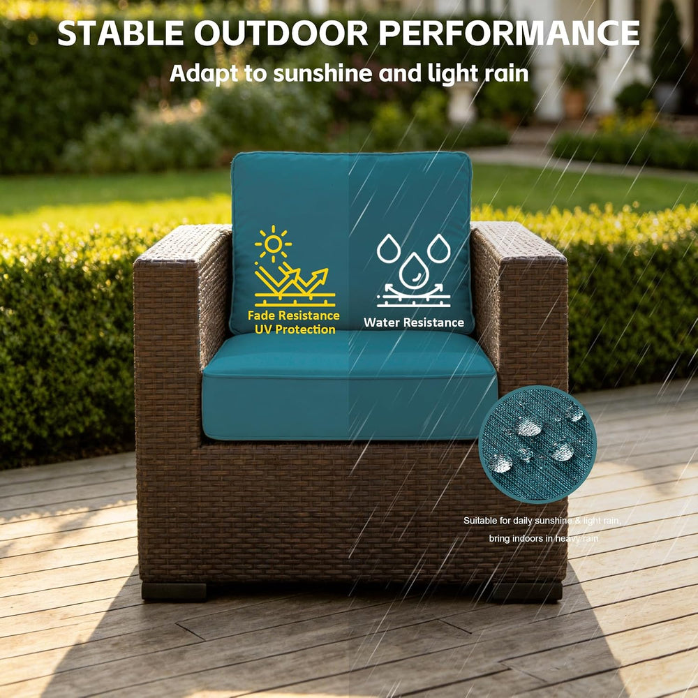 24x27.5 Inch Outdoor Deep Seat Cushions Set of 2,Thick High-Density Foam, Wat...