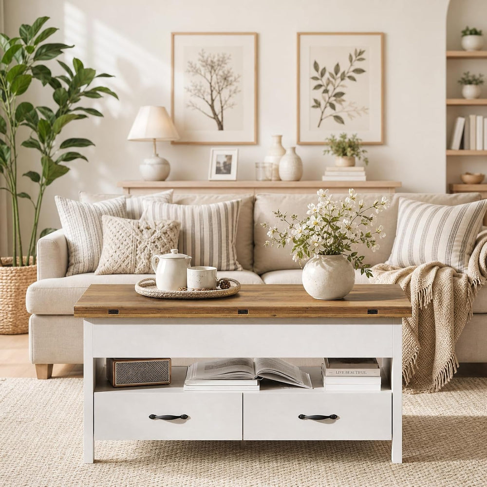 Amada Lift Top Coffee Table, 4 in 1 Convertible Coffee Table with Drawers and...